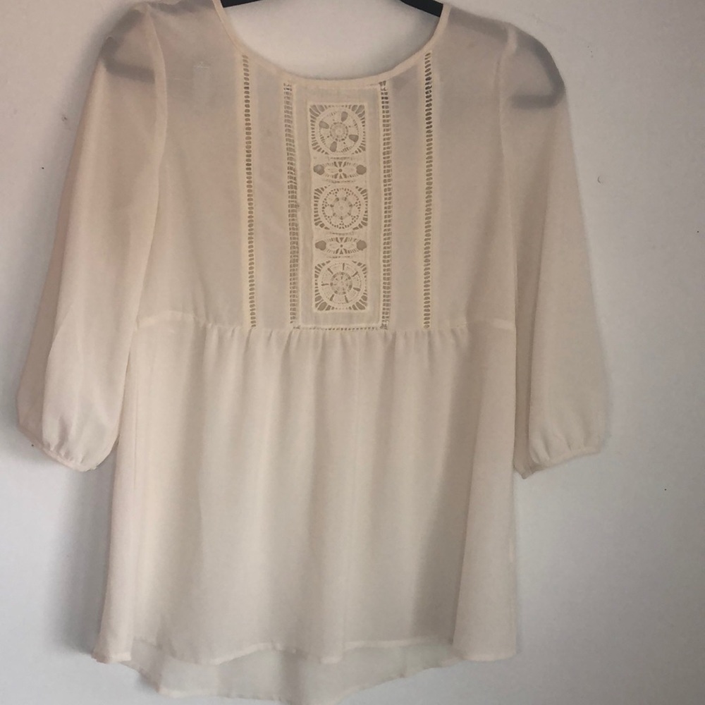 Cream colored shear blouse S